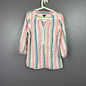 Talbots Sensation Stripe Pullover Blouse Size Medium